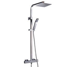 Carregar imagem no visualizador da galeria, Coluna de chuveiro termostática quadrada ESTE com chuveiro de 20x20 e chuveiro de mão