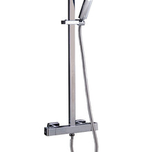 Carregar imagem no visualizador da galeria, Coluna de chuveiro termostática quadrada ESTE com chuveiro de 20x20 e chuveiro de mão