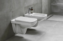 Carica l'immagine nel visualizzatore di Gallery, Coppia sanitári Vaso e bidet sospeso a cacciata Geberit Selnova Square, Rimfree Sezioni: