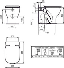 Carregar imagem no visualizador da galeria, Conjunto de vaso sanitário padrão Ideal | T353601/T456901 AquaBlade® Universal para vaso sanitário de chão com fixação na parede