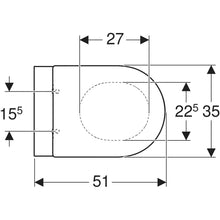 Carica l'immagine nel visualizzatore di Gallery, Coppia sanitari a pavimento a cacciata Geberit Acanto, rialzato, a filo parete, fissaggio nascosto, Rimfree, con sedile del vaso