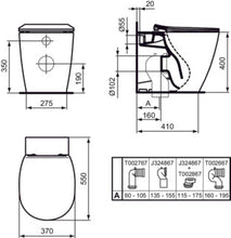 Carregar imagem no visualizador da galeria, Padrão Ideal. Par de louças sanitárias para banheiro | CONNECT | E052501 AquaBlade® universal para vaso sanitário com fixação na parede
