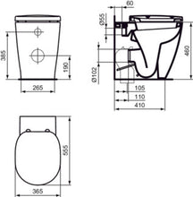 Carregar imagem no visualizador da galeria, Par de louças sanitárias Ideal Standard | CONNECT FREEDOM | E828401 Sanita de chão + 6 lavatórios com encosto para a parede, completo com assento