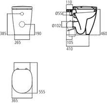 Carregar imagem no visualizador da galeria, Par de louças sanitárias Ideal Standard | CONNECT FREEDOM | E828401 Sanita de chão + 6 lavatórios com encosto para a parede, completo com assento
