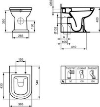 Carregar imagem no visualizador da galeria, Par de vaso sanitário e bidê suspensos Ideal Standard Calla com assento em MDF na cor branca europeia