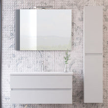 Carica l'immagine nel visualizzatore di Gallery, Mobile Bagno Sospeso Bianco Larice Con Lavabo E Colonna MOOD-756P