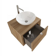 Carica l'immagine nel visualizzatore di Gallery, Mobile Bagno Sospeso 60cm Finitura Rovere Farnia Con Specchio DOMINO