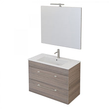 Carica l'immagine nel visualizzatore di Gallery, Mobile Bagno Sospeso 80cm Con Specchio Finitura Olmo FACILE