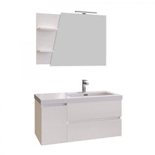 Carica l'immagine nel visualizzatore di Gallery, Mobile Bagno Sospeso Bianco 100 Specchio Mensole Lampada MOOD-100