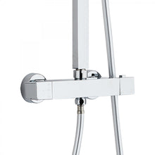 Carregar imagem no visualizador da galeria, Coluna de chuveiro termostática de aço inoxidável com cabeça de chuveiro 20x20