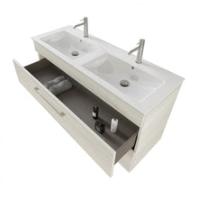 Carica l'immagine nel visualizzatore di Gallery, Mobile Bagno Sospeso 118cm Con Specchio Olmo Bianco FACILE
