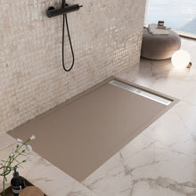 Carregar imagem no visualizador da galeria, Base de chuveiro RELAX em resina de mármore cinza Dove com efeito de pedra-cimento