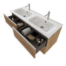 Carica l'immagine nel visualizzatore di Gallery, Mobile Bagno Sospeso 120cm Con Specchio Bianco Opaco DUBON