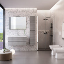 Carica l'immagine nel visualizzatore di Gallery, Mobile Bagno Sospeso Eucalipto Grigio Con Lavabo E Colonna MOOD-756P