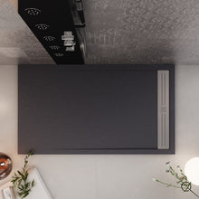 Carica l'immagine nel visualizzatore di Gallery, Piatto Doccia In Marmoresina NERO Effetto Pietra Cemento RELAX