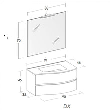 Carica l'immagine nel visualizzatore di Gallery, Mobile Bagno Sospeso 90cm Legno Eucalipto Grigio Mood-762v