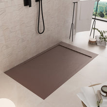Carica l'immagine nel visualizzatore di Gallery, Piatto Doccia In Marmoresina Marrone Effetto Pietra Cemento PRESTIGE