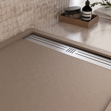 Carregar imagem no visualizador da galeria, Base de chuveiro RELAX em resina de mármore cinza Dove com efeito de pedra-cimento