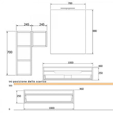 Carica l'immagine nel visualizzatore di Gallery, Mobile Bagno Sospeso Effetto Legno Rovere Scuro Duo 192P