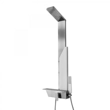 Carregar imagem no visualizador da galeria, Coluna de chuveiro TRENTO em aço inoxidável com prateleira e decoração em pedra