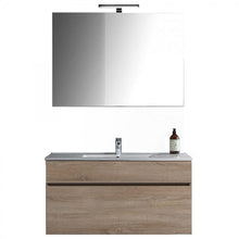 Carica l'immagine nel visualizzatore di Gallery, Mobile Bagno Sospeso Rovere Well Con Specchio Lampada Led 60