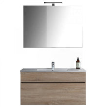 Carica l'immagine nel visualizzatore di Gallery, Mobile Bagno Sospeso Rovere Well Con Specchio Lampada Led. 80