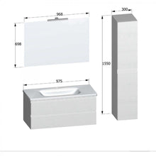 Carica l'immagine nel visualizzatore di Gallery, Mobile Bagno Sospeso Bianco Larice Con Lavabo E Colonna MOOD-756P