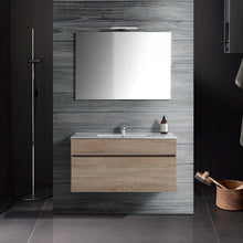 Carica l'immagine nel visualizzatore di Gallery, Mobile Bagno Sospeso Rovere Well Con Specchio Lampada Led 60