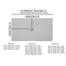 Carica l'immagine nel visualizzatore di Gallery, Piatto Doccia In Marmoresina Con Foro Centrale. 70x90