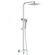 Carregar imagem no visualizador da galeria, Coluna de chuveiro termostática de aço inoxidável com cabeça de chuveiro 20x20