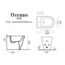 Carregar imagem no visualizador da galeria, Conjunto de vaso sanitário/bidê sem aro e com fixação na parede | Ocean