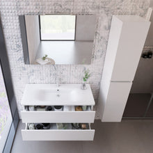 Carica l'immagine nel visualizzatore di Gallery, Mobile Bagno Sospeso Bianco Larice Con Lavabo E Colonna MOOD-756P