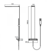 Carregar imagem no visualizador da galeria, Coluna de Chuveiro PIEMONTE em Aço Inox com Efeito Espelho Prata e Prateleira