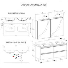 Carica l'immagine nel visualizzatore di Gallery, Mobile Bagno Sospeso 120cm Con Specchiera Cemento Grigio Caldo DUBON