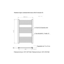 Carregar imagem no visualizador da galeria, Aquecedor de toalhas para radiador 80x45 branco distância central 40 cm