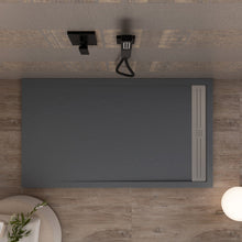 Carica l'immagine nel visualizzatore di Gallery, Piatto Doccia In Marmoresina Grigio Scuro Effetto Pietra Cemento RELAX