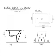 Carregar imagem no visualizador da galeria, Par de louças sanitárias quadradas de cerâmica com fixação na parede | Street