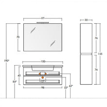 Carica l'immagine nel visualizzatore di Gallery, Mobile Bagno Sospeso Bianco Larice Con Lavabo E Colonna MOOD-756P