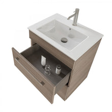 Carica l'immagine nel visualizzatore di Gallery, Mobile Bagno Sospeso 55cm Con Specchiera Finitura Olmo FACILE