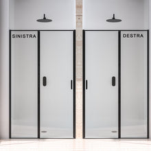 Carregar imagem no visualizador da galeria, Porta de chuveiro articulada de nicho BLACK QUEEN com perfis pretos