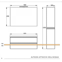 Carica l'immagine nel visualizzatore di Gallery, Mobile Bagno Sospeso Eucalipto Grigio Con Lavabo E Colonna MOOD-756P