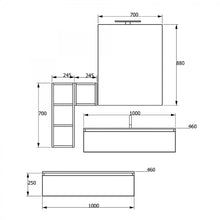 Carica l'immagine nel visualizzatore di Gallery, Mobile Bagno Sospeso Effetto Legno Rovere Scuro Duo 192P