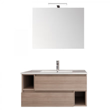 Carica l'immagine nel visualizzatore di Gallery, Mobile Sospeso 90cm Colore Legno Olmo, Lavabo Ceramico MOOD-755