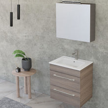 Carica l'immagine nel visualizzatore di Gallery, Mobile Bagno Sospeso 55cm Con Specchiera Finitura Olmo FACILE