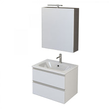 Carica l'immagine nel visualizzatore di Gallery, Mobile Bagno Sospeso 60cm Con Specchiera Bianco Opaco DUBON