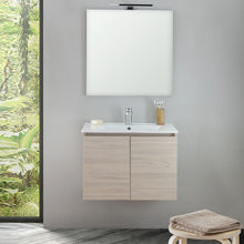 Carica l'immagine nel visualizzatore di Gallery, Mobile Bagno Sospeso Legno Chiaro Olmo Da 60cm ALBA