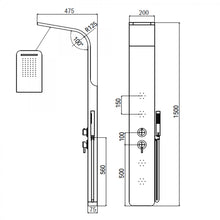 Carregar imagem no visualizador da galeria, Painel de duche de hidromassagem preto com cascata BOLZANO