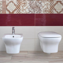 Carregar imagem no visualizador da galeria, Par de louças sanitárias brancas suspensas na parede da série Stream