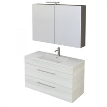 Carica l'immagine nel visualizzatore di Gallery, Mobile Bagno Sospeso 100cm Con Specchiera Olmo Bianco FACILE