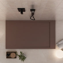 Carica l'immagine nel visualizzatore di Gallery, Piatto Doccia In Marmoresina Marrone Effetto Pietra Cemento PRESTIGE